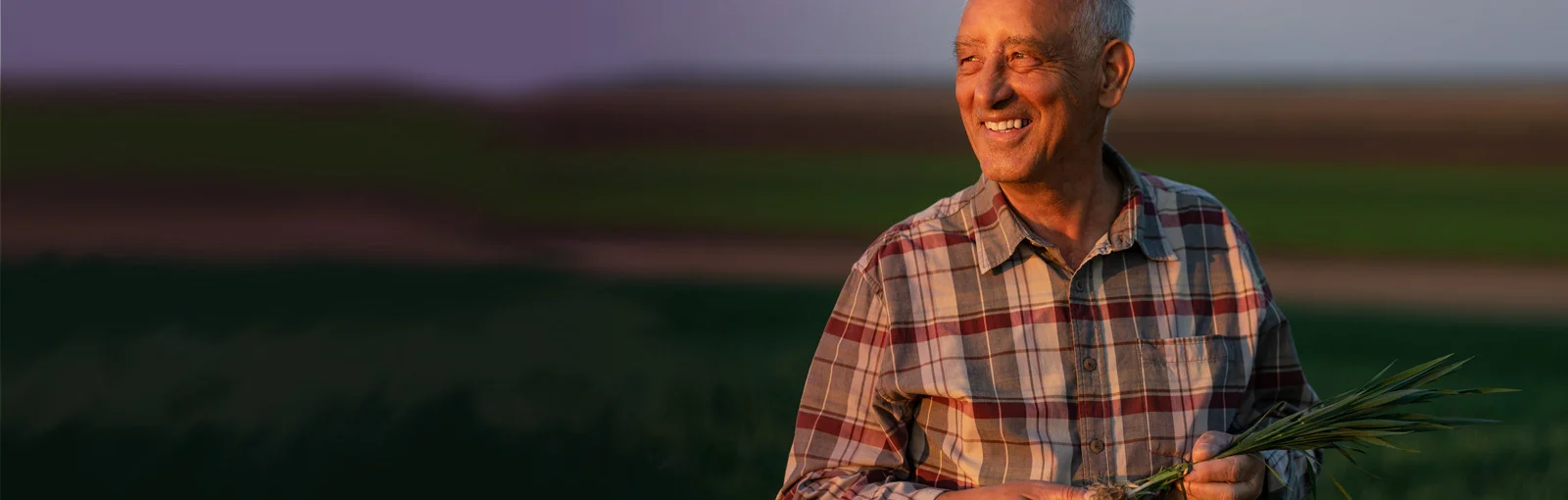 elderly man in field